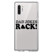 DistinctInk® Clear Shockproof Hybrid Case for Apple iPhone / Samsung Galaxy / Google Pixel - Dad Jokes Rock