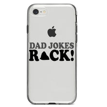 DistinctInk® Clear Shockproof Hybrid Case for Apple iPhone / Samsung Galaxy / Google Pixel - Dad Jokes Rock
