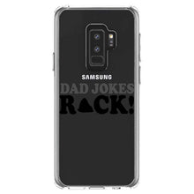 DistinctInk® Clear Shockproof Hybrid Case for Apple iPhone / Samsung Galaxy / Google Pixel - Dad Jokes Rock