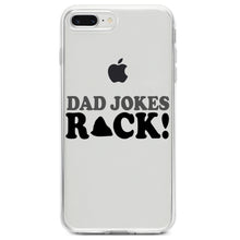 DistinctInk® Clear Shockproof Hybrid Case for Apple iPhone / Samsung Galaxy / Google Pixel - Dad Jokes Rock