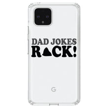 DistinctInk® Clear Shockproof Hybrid Case for Apple iPhone / Samsung Galaxy / Google Pixel - Dad Jokes Rock