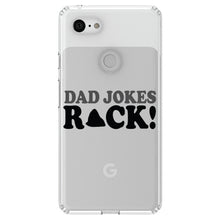 DistinctInk® Clear Shockproof Hybrid Case for Apple iPhone / Samsung Galaxy / Google Pixel - Dad Jokes Rock