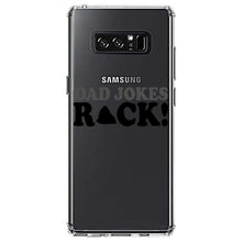 DistinctInk® Clear Shockproof Hybrid Case for Apple iPhone / Samsung Galaxy / Google Pixel - Dad Jokes Rock