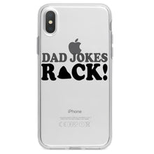 DistinctInk® Clear Shockproof Hybrid Case for Apple iPhone / Samsung Galaxy / Google Pixel - Dad Jokes Rock
