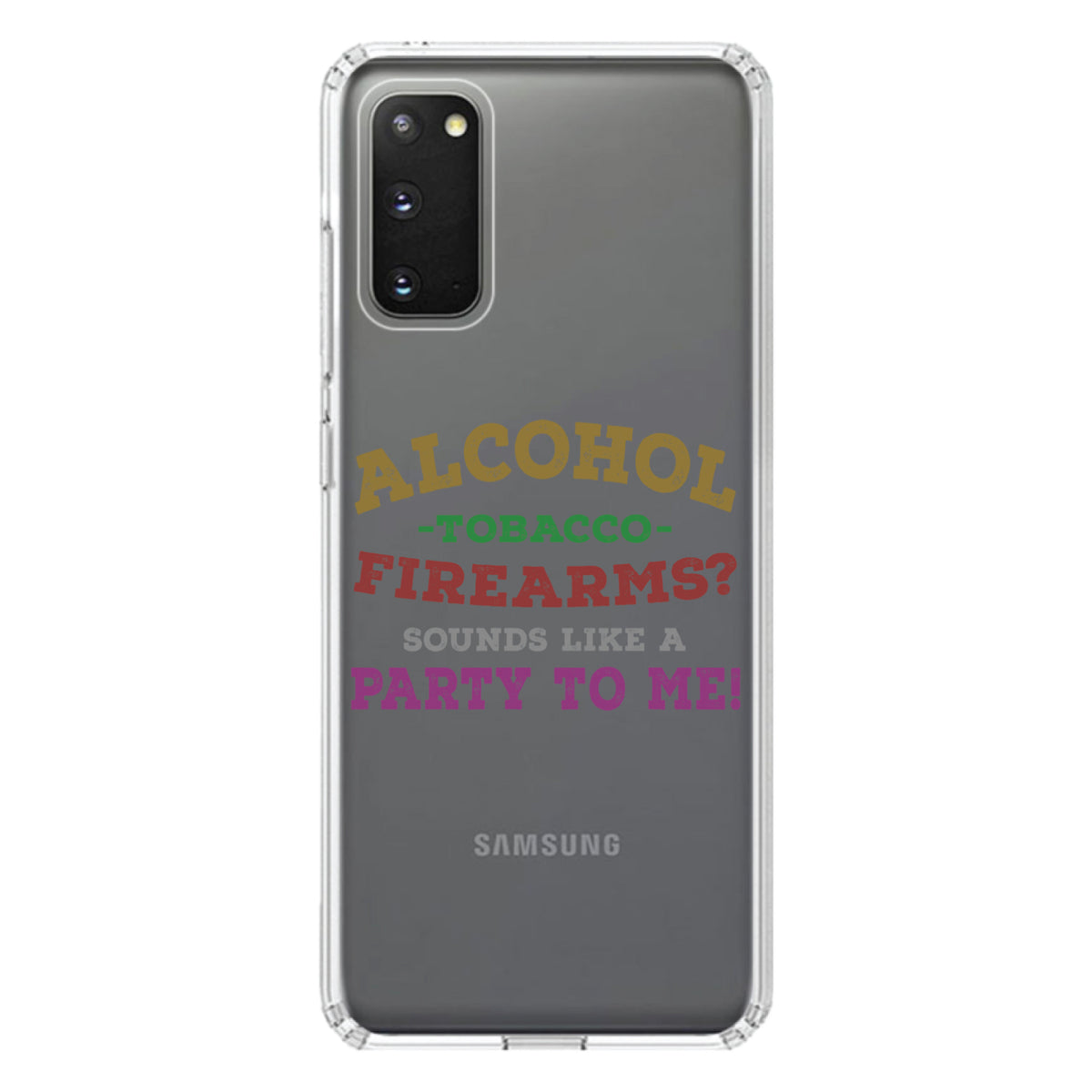 Alcohol Tobacco Firearms? Sounds Like a Party Clear Shockproof iPhone Case, view 13