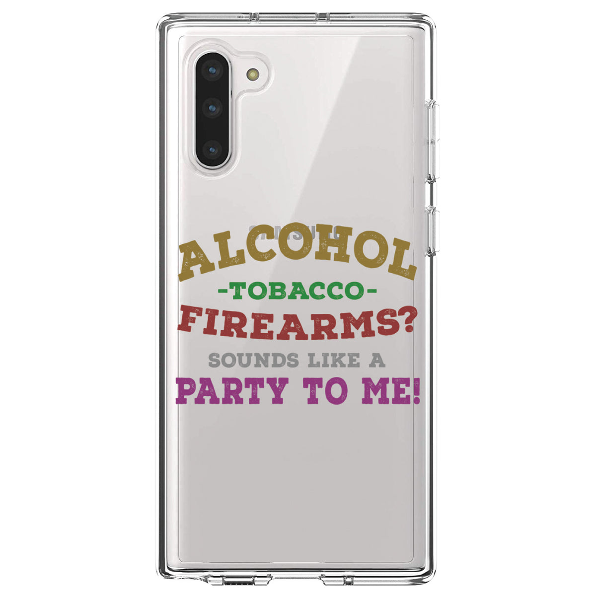 Alcohol Tobacco Firearms? Sounds Like a Party Clear Shockproof iPhone Case, view 9