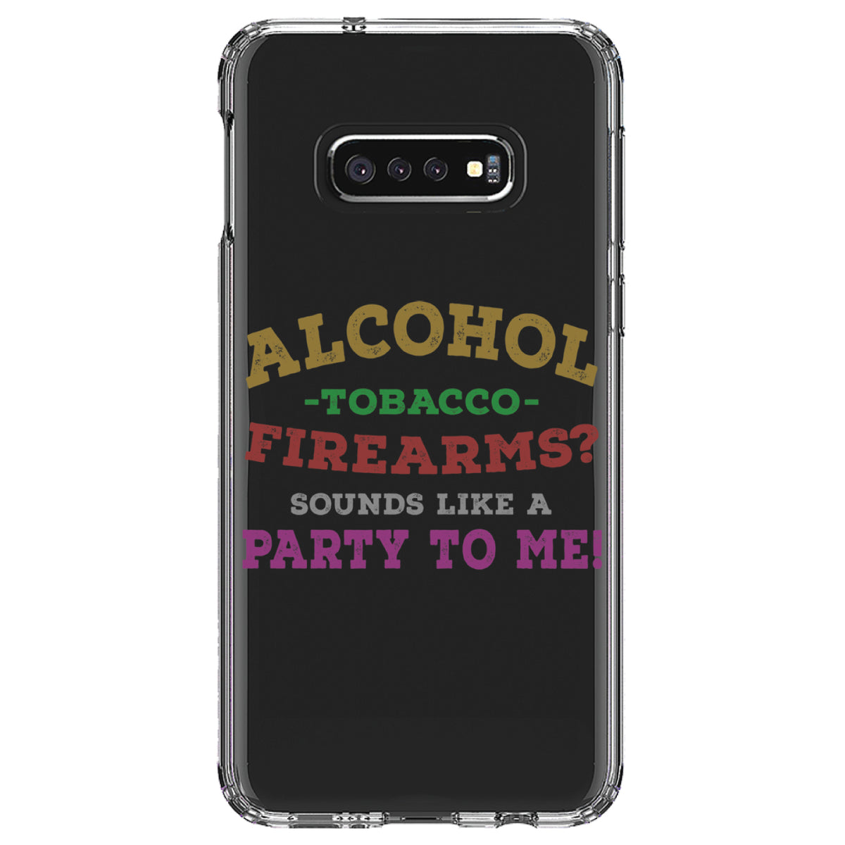 Alcohol Tobacco Firearms? Sounds Like a Party Clear Shockproof iPhone Case, view 18