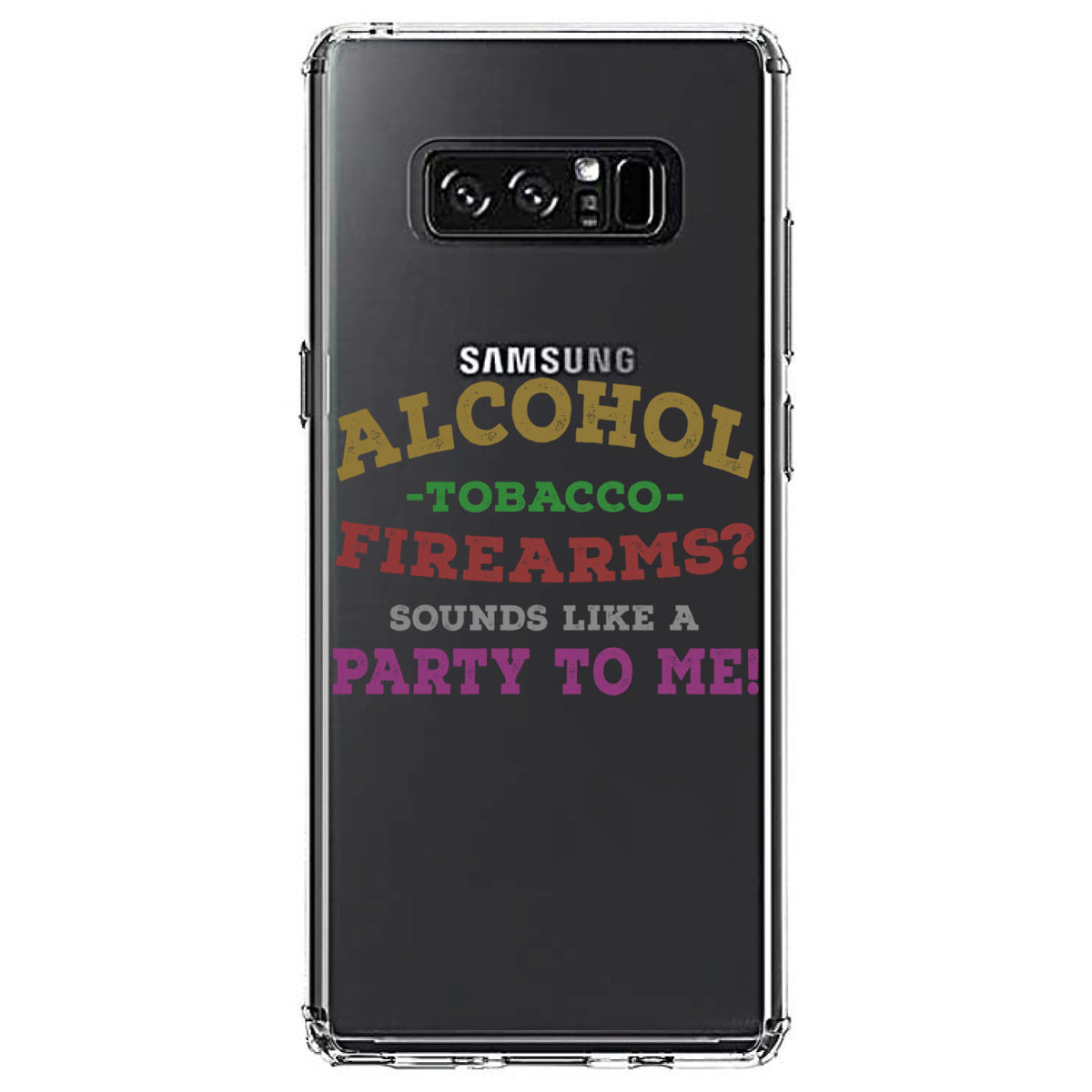 Alcohol Tobacco Firearms? Sounds Like a Party Clear Shockproof iPhone Case, view 12