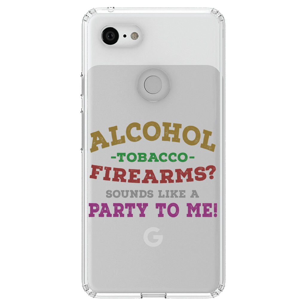 Alcohol Tobacco Firearms? Sounds Like a Party Clear Shockproof iPhone Case, view 21