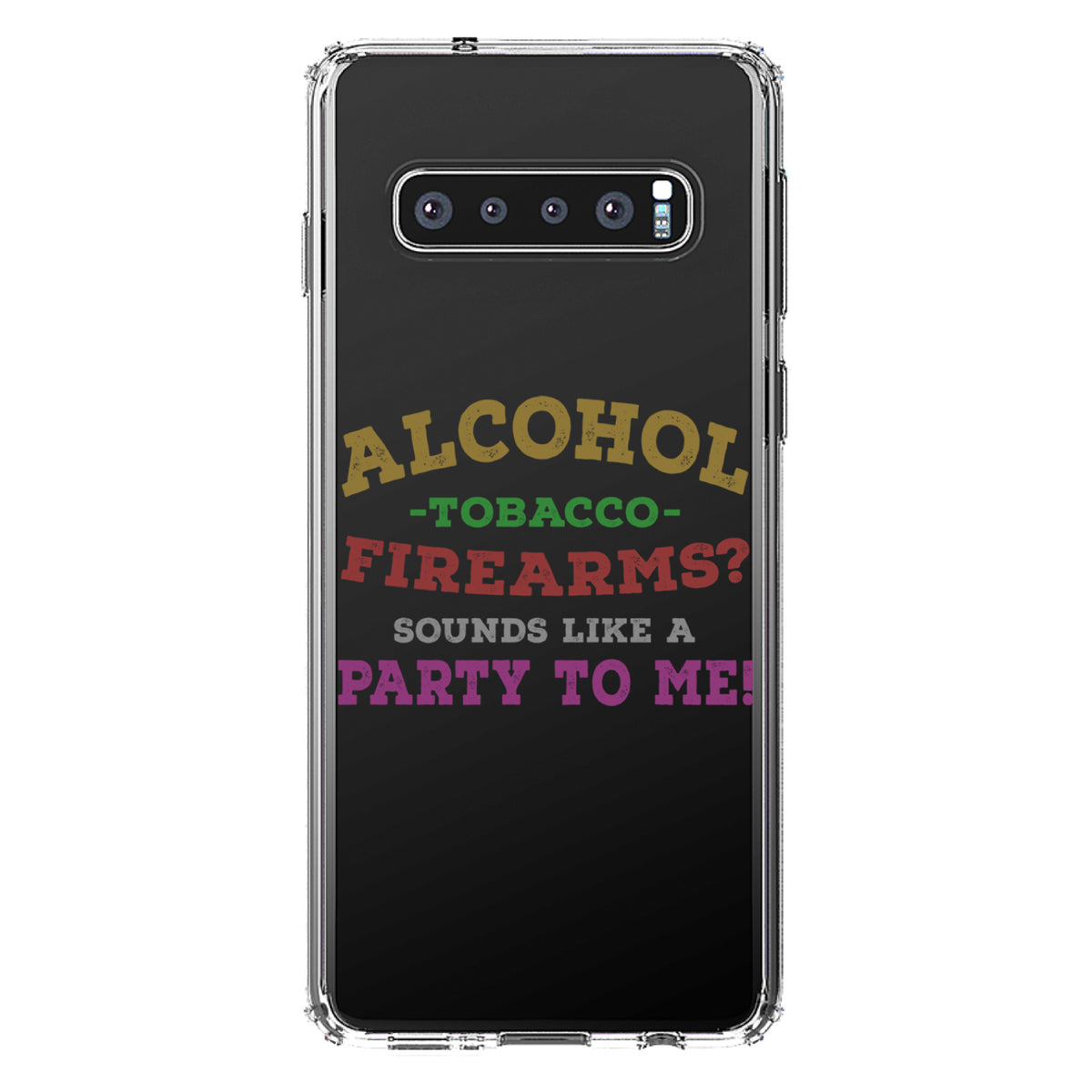 Alcohol Tobacco Firearms? Sounds Like a Party Clear Shockproof iPhone Case, view 16