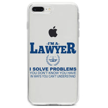 DistinctInk® Clear Shockproof Hybrid Case for Apple iPhone / Samsung Galaxy / Google Pixel - I'm A Lawyer - Solve Problems You Don't Know