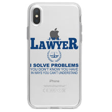 DistinctInk® Clear Shockproof Hybrid Case for Apple iPhone / Samsung Galaxy / Google Pixel - I'm A Lawyer - Solve Problems You Don't Know