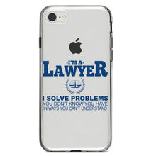 DistinctInk® Clear Shockproof Hybrid Case for Apple iPhone / Samsung Galaxy / Google Pixel - I'm A Lawyer - Solve Problems You Don't Know