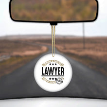 DistinctInk® Hanging Ceramic Christmas Tree Ornament with Gold String - Great Gift / Present - 2 3/4 inch Diameter - Genuine Trusted Lawyer One of a Kind