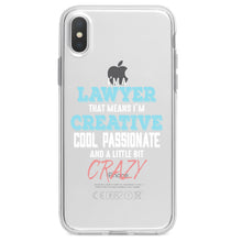 DistinctInk® Clear Shockproof Hybrid Case for Apple iPhone / Samsung Galaxy / Google Pixel - I'm a Lawyer Creative Cool Passionate Crazy
