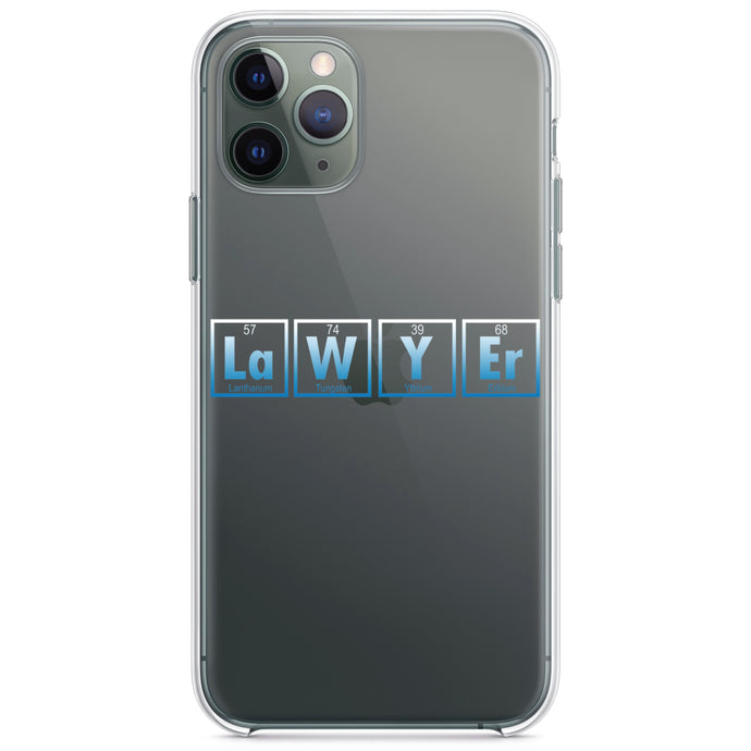 DistinctInk® Clear Shockproof Hybrid Case for Apple iPhone / Samsung Galaxy / Google Pixel - Lawyer Elements Periodic Table