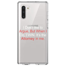 DistinctInk® Clear Shockproof Hybrid Case for Apple iPhone / Samsung Galaxy / Google Pixel - I Don't Like to Argue But I WIN Attorney