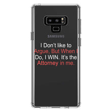 DistinctInk® Clear Shockproof Hybrid Case for Apple iPhone / Samsung Galaxy / Google Pixel - I Don't Like to Argue But I WIN Attorney