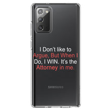 DistinctInk® Clear Shockproof Hybrid Case for Apple iPhone / Samsung Galaxy / Google Pixel - I Don't Like to Argue But I WIN Attorney