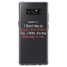 DistinctInk® Clear Shockproof Hybrid Case for Apple iPhone / Samsung Galaxy / Google Pixel - I Don't Like to Argue But I WIN Attorney