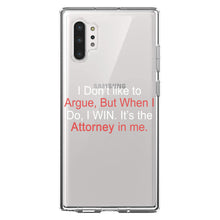 DistinctInk® Clear Shockproof Hybrid Case for Apple iPhone / Samsung Galaxy / Google Pixel - I Don't Like to Argue But I WIN Attorney