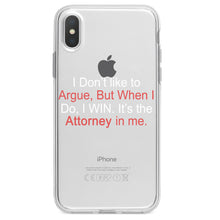 DistinctInk® Clear Shockproof Hybrid Case for Apple iPhone / Samsung Galaxy / Google Pixel - I Don't Like to Argue But I WIN Attorney