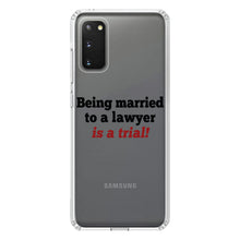 DistinctInk® Clear Shockproof Hybrid Case for Apple iPhone / Samsung Galaxy / Google Pixel - Being Married to a Lawyer is a Trial