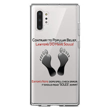 DistinctInk® Clear Shockproof Hybrid Case for Apple iPhone / Samsung Galaxy / Google Pixel - Lawyers DO Have Souls Oops Soles