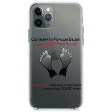 DistinctInk® Clear Shockproof Hybrid Case for Apple iPhone / Samsung Galaxy / Google Pixel - Lawyers DO Have Souls Oops Soles