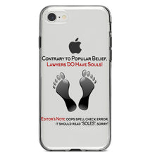 DistinctInk® Clear Shockproof Hybrid Case for Apple iPhone / Samsung Galaxy / Google Pixel - Lawyers DO Have Souls Oops Soles