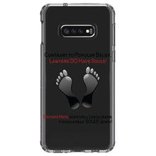 DistinctInk® Clear Shockproof Hybrid Case for Apple iPhone / Samsung Galaxy / Google Pixel - Lawyers DO Have Souls Oops Soles