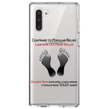 DistinctInk® Clear Shockproof Hybrid Case for Apple iPhone / Samsung Galaxy / Google Pixel - Lawyers DO Have Souls Oops Soles