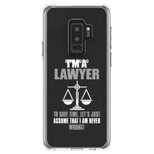 DistinctInk® Clear Shockproof Hybrid Case for Apple iPhone / Samsung Galaxy / Google Pixel - I'm A Lawyer Let's Assume I Am Never Wrong