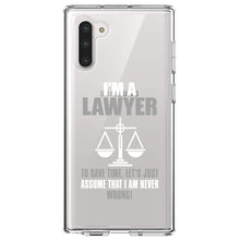 DistinctInk® Clear Shockproof Hybrid Case for Apple iPhone / Samsung Galaxy / Google Pixel - I'm A Lawyer Let's Assume I Am Never Wrong