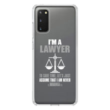 DistinctInk® Clear Shockproof Hybrid Case for Apple iPhone / Samsung Galaxy / Google Pixel - I'm A Lawyer Let's Assume I Am Never Wrong