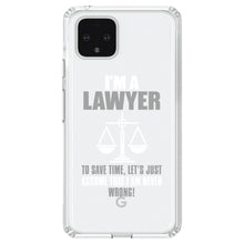 DistinctInk® Clear Shockproof Hybrid Case for Apple iPhone / Samsung Galaxy / Google Pixel - I'm A Lawyer Let's Assume I Am Never Wrong