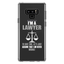 DistinctInk® Clear Shockproof Hybrid Case for Apple iPhone / Samsung Galaxy / Google Pixel - I'm A Lawyer Let's Assume I Am Never Wrong