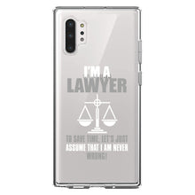 DistinctInk® Clear Shockproof Hybrid Case for Apple iPhone / Samsung Galaxy / Google Pixel - I'm A Lawyer Let's Assume I Am Never Wrong
