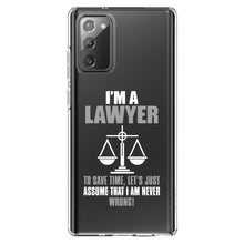 DistinctInk® Clear Shockproof Hybrid Case for Apple iPhone / Samsung Galaxy / Google Pixel - I'm A Lawyer Let's Assume I Am Never Wrong