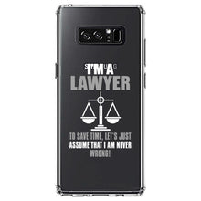 DistinctInk® Clear Shockproof Hybrid Case for Apple iPhone / Samsung Galaxy / Google Pixel - I'm A Lawyer Let's Assume I Am Never Wrong