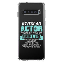 DistinctInk® Clear Shockproof Hybrid Case for Apple iPhone / Samsung Galaxy / Google Pixel - Being An Actor is Easy - It's Like Riding A Bike