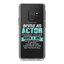 DistinctInk® Clear Shockproof Hybrid Case for Apple iPhone / Samsung Galaxy / Google Pixel - Being An Actor is Easy - It's Like Riding A Bike