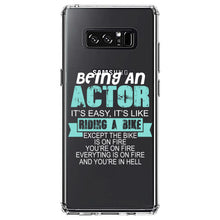 DistinctInk® Clear Shockproof Hybrid Case for Apple iPhone / Samsung Galaxy / Google Pixel - Being An Actor is Easy - It's Like Riding A Bike