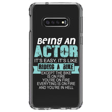 DistinctInk® Clear Shockproof Hybrid Case for Apple iPhone / Samsung Galaxy / Google Pixel - Being An Actor is Easy - It's Like Riding A Bike