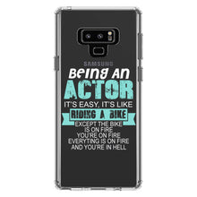 DistinctInk® Clear Shockproof Hybrid Case for Apple iPhone / Samsung Galaxy / Google Pixel - Being An Actor is Easy - It's Like Riding A Bike