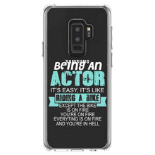 DistinctInk® Clear Shockproof Hybrid Case for Apple iPhone / Samsung Galaxy / Google Pixel - Being An Actor is Easy - It's Like Riding A Bike