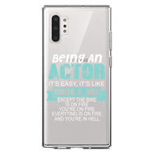 DistinctInk® Clear Shockproof Hybrid Case for Apple iPhone / Samsung Galaxy / Google Pixel - Being An Actor is Easy - It's Like Riding A Bike
