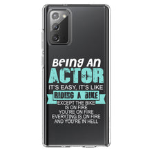 DistinctInk® Clear Shockproof Hybrid Case for Apple iPhone / Samsung Galaxy / Google Pixel - Being An Actor is Easy - It's Like Riding A Bike