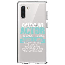 DistinctInk® Clear Shockproof Hybrid Case for Apple iPhone / Samsung Galaxy / Google Pixel - Being An Actor is Easy - It's Like Riding A Bike