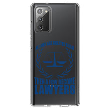 DistinctInk® Clear Shockproof Hybrid Case for Apple iPhone / Samsung Galaxy / Google Pixel - All Men Created Equal A Few Become Lawyers